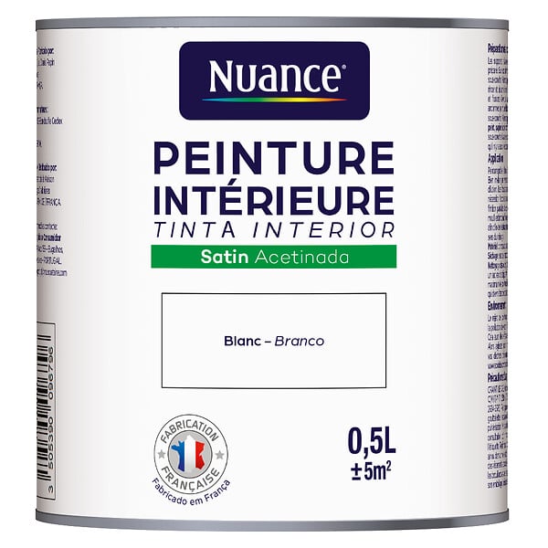 NUANCE - Peinture Bicouche - Blanc clair - Satin - 0.5L - large