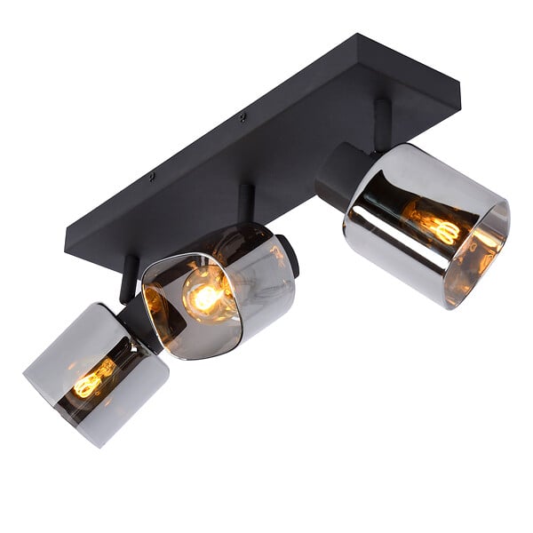 LUCIDE - Spot plafond métal ALION Noir 3xE14 25W - large