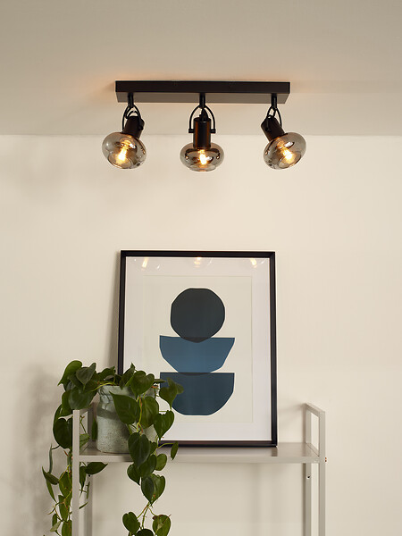 LUCIDE - MADEE Spot plafond-Noir-3xE14-25W-Métal - large