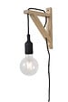 LUCIDE - FIX Applique mur.-Noir-1xE27-60W-Bois - vignette
