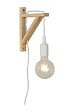 LUCIDE - FIX Applique mur.-Blanc-1xE27-60W-Bois - vignette