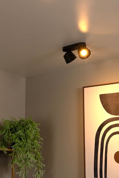 LUCIDE - TRIGONO Spot plafond-Noir-2xGU10-50W-Métal - large