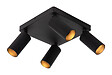 LUCIDE - Spot plafond aluminium Clubs - Noir - 4xGU10 40W - vignette