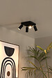 LUCIDE - Spot plafond aluminium Clubs - Noir - 4xGU10 40W - vignette