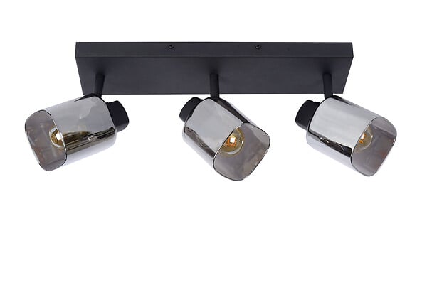 LUCIDE - Spot plafond métal ALION Noir 3xE14 25W - large
