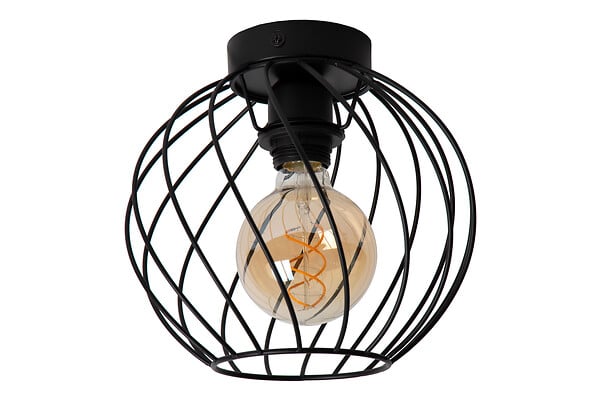 LUCIDE - Plafonnier métal DANZA - Noir - 40W E27 - large
