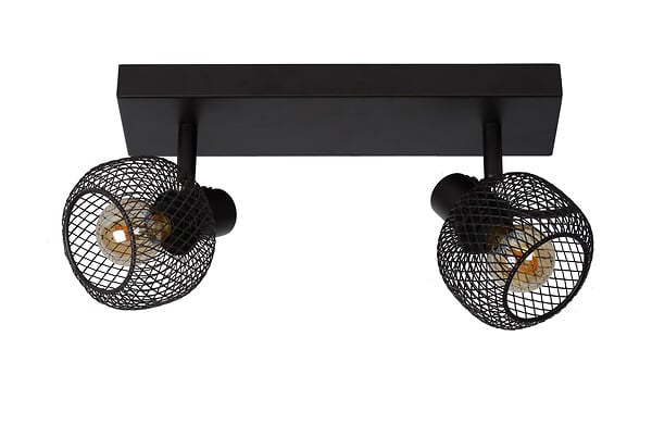 LUCIDE - Spot plafond métal MAREN Noir 2xE14 25W - large