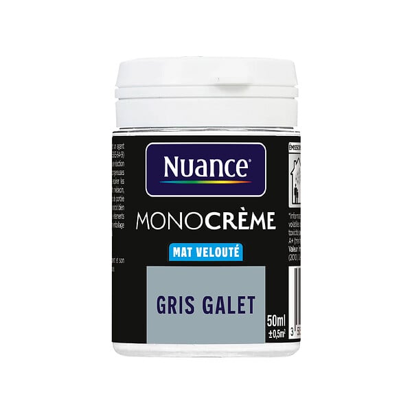 NUANCE - Testeur peinture MonoCrème - Gris galet - Mat - 50ml - large