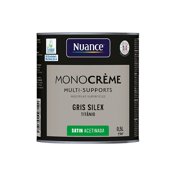 NUANCE - Peinture MonoCrème - Gris silex - Satin - 0.5L - large