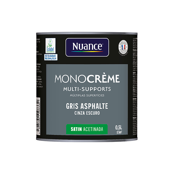 NUANCE - Peinture MonoCrème - Gris asphalte - Satin - 0.5L - large