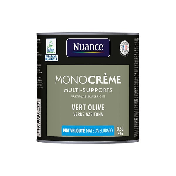 NUANCE - Peinture MonoCrème - Vert olive - Mat - 0.5L - large