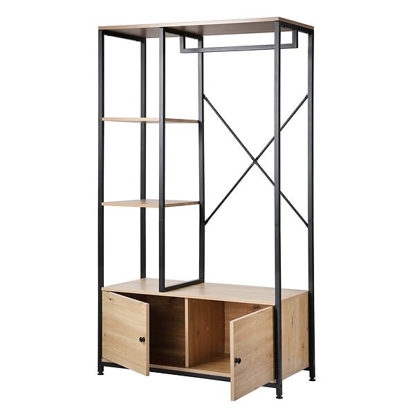 CALICOSY - Penderie avec etageres et rangement 2 portes - large