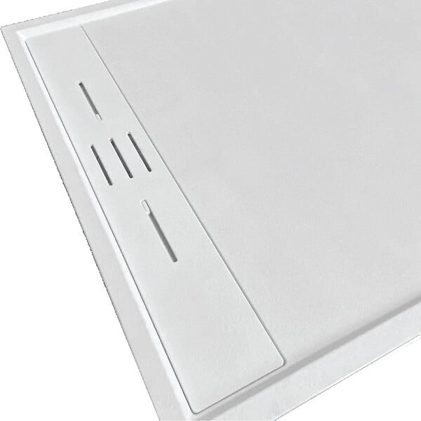 STANO - Receveur de douche 90 x 120 cm extra plat blanc SALVI en SoliCast® surface ardoisée - large