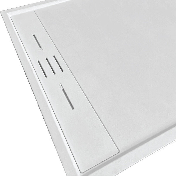STANO - Receveur de douche 90 x 160 cm extra plat blanc SALVI en SoliCast® surface ardoisée - large