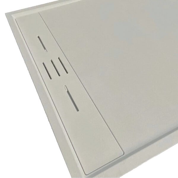 STANO - Receveur de douche 90 x 160 cm extra plat gris SALVI en SoliCast® surface ardoisée - large