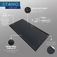STANO - Receveur de douche 90 x 160 cm extra plat gris SALVI en SoliCast® surface ardoisée - vignette