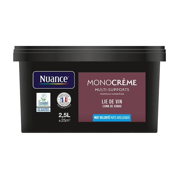NUANCE - Peinture Monocrème - Lie de vin - Mat - 2,5L - large
