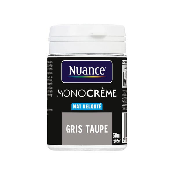 NUANCE - Testeur peinture MonoCrème - Gris taupe - Mat - 50ml - large