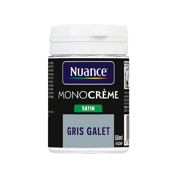 NUANCE - Testeur peinture MonoCrème - Gris galet - Satin - 50ml - large