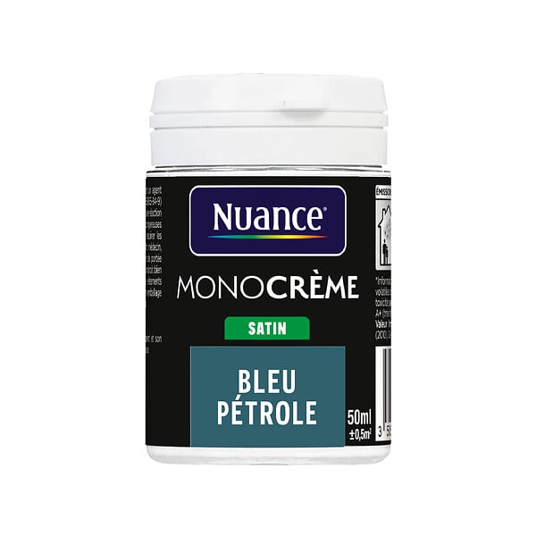 NUANCE - Testeur peinture MonoCrème - Bleu pétrole - Satin - 50ml - large