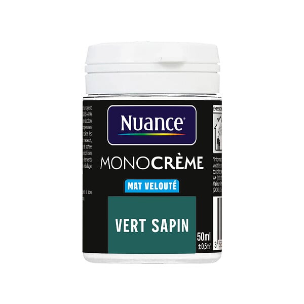NUANCE - Testeur peinture MonoCrème - Vert sapin - Mat - 50ml - large
