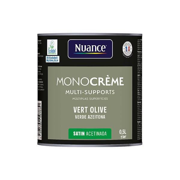 NUANCE - Peinture MonoCrème - Vert olive - Satin - 0.5L - large