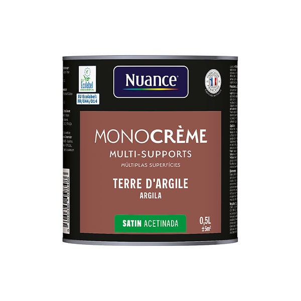 NUANCE - Peinture MonoCrème - Terre d'argile - Satin - 0.5L - large