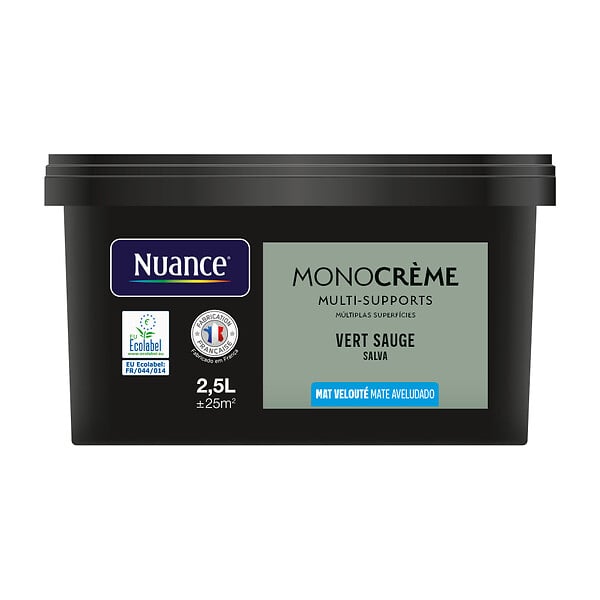 NUANCE - Peinture Monocrème - Vert sauge - Mat - 2,5L - large