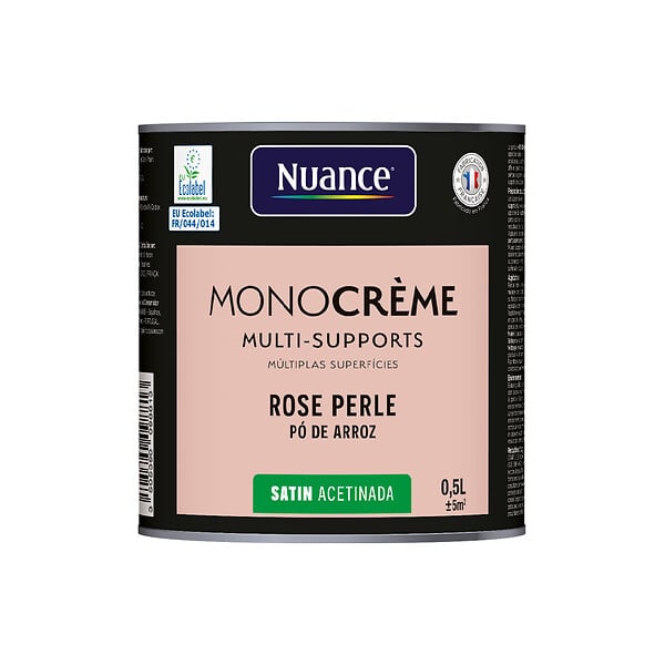 NUANCE - Peinture MonoCrème - Rose perle - Satin - 0.5L - large