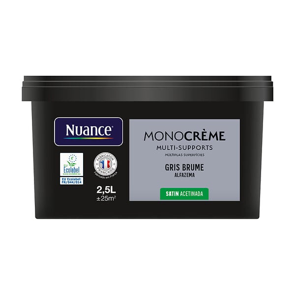 NUANCE - Peinture Monocrème - Gris brume - Satin - 2,5L - large