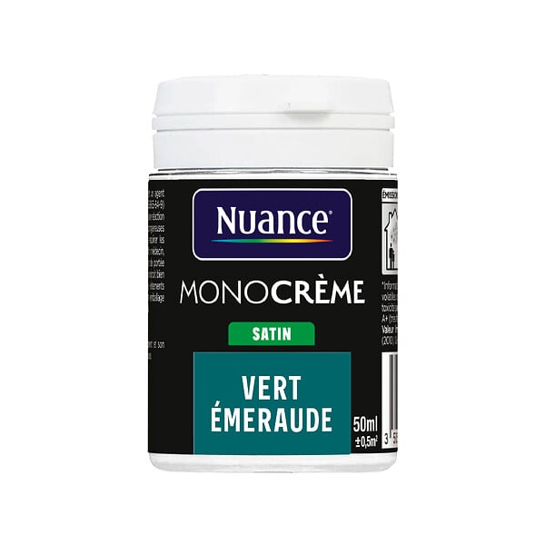 NUANCE - Testeur peinture MonoCrème - Vert émeraude - Satin - 50ml - large