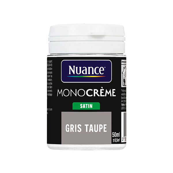 NUANCE - Testeur peinture MonoCrème - Gris taupe - Satin - 50ml - large