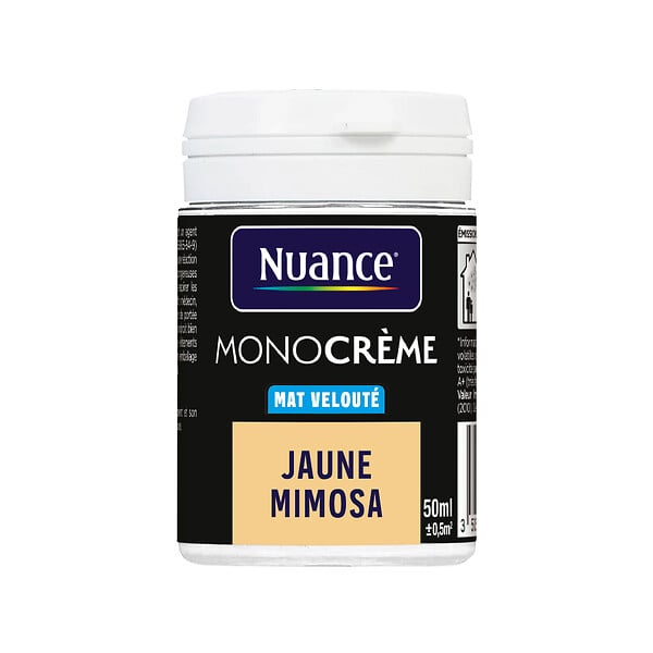 NUANCE - Testeur peinture MonoCrème - Jaune mimosa - Mat - 50ml - large