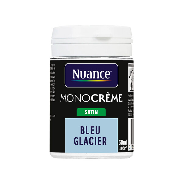 NUANCE - Testeur peinture MonoCrème - Bleu glacier - Satin - 50ml - large