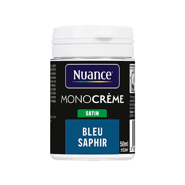 NUANCE - Testeur peinture MonoCrème - Bleu saphir - Satin - 50ml - large