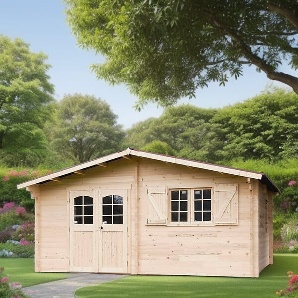 HABRITA - Abri de jardin bois Nancy - L.500xl.400cm - large