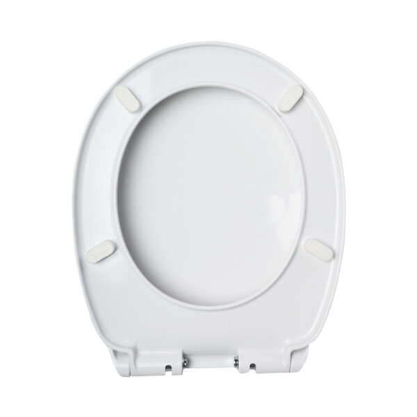 PLANETE BAIN - Abattant WC blanc de forme ovale en Polypropylène avec fermeture ralentie, réglable et déclipsable - NF - Océan - large