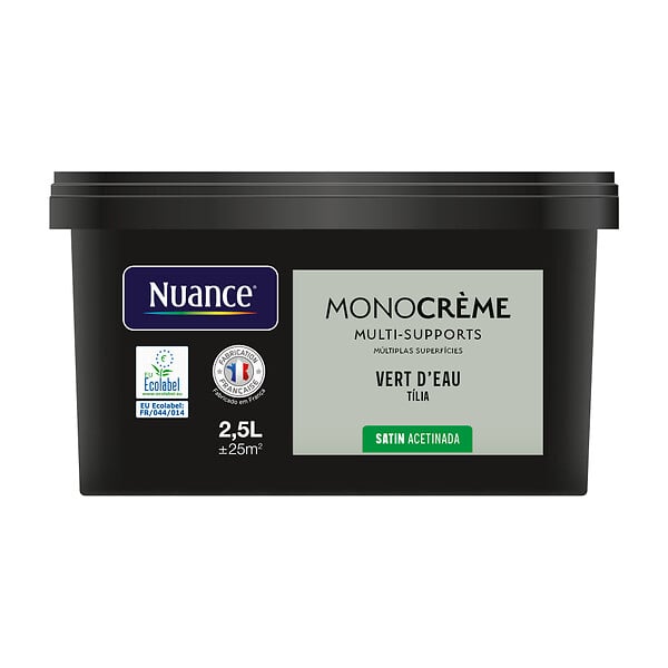 NUANCE - Peinture Monocrème - Vert d'eau - Satin - 2,5L - large