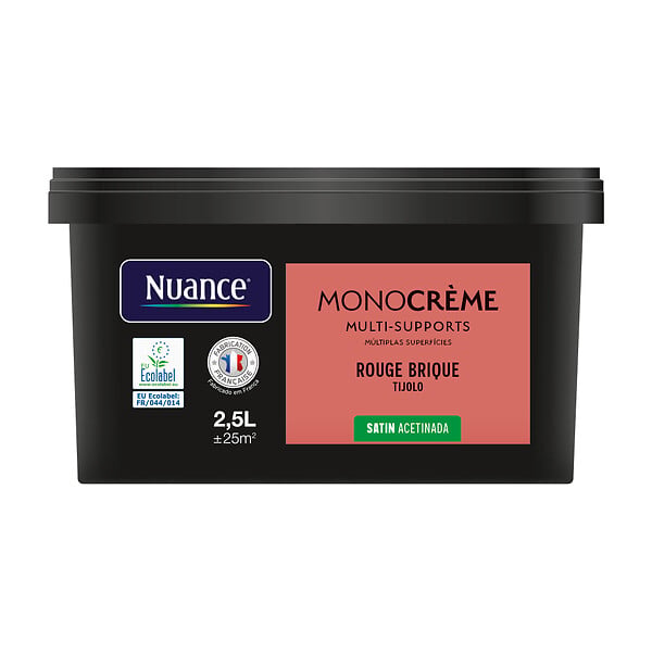 NUANCE - Peinture Monocrème - Rouge brique - Satin - 2,5L - large