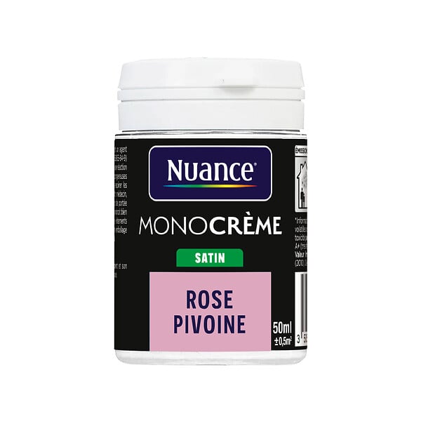 NUANCE - Testeur peinture MonoCrème - Rose pivoine - Satin - 50ml - large
