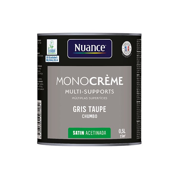 NUANCE - Peinture MonoCrème - Gris taupe - Satin - 0.5L - large