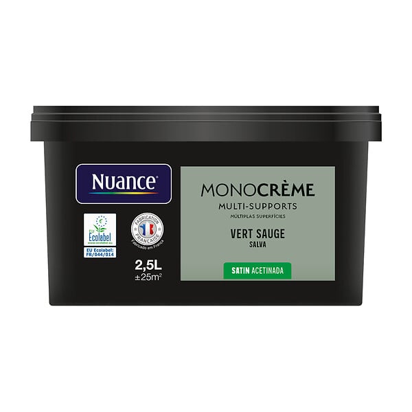 NUANCE - Peinture Monocrème - Vert sauge - Satin - 2,5L - large