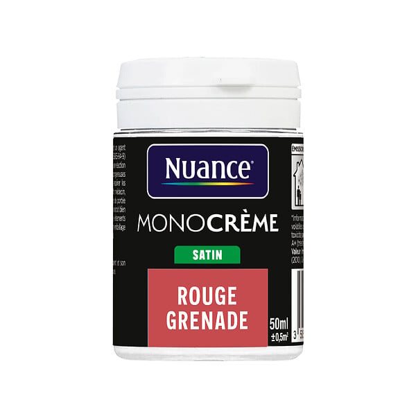 NUANCE - Testeur peinture MonoCrème - Rouge grenade - Satin - 50ml - large