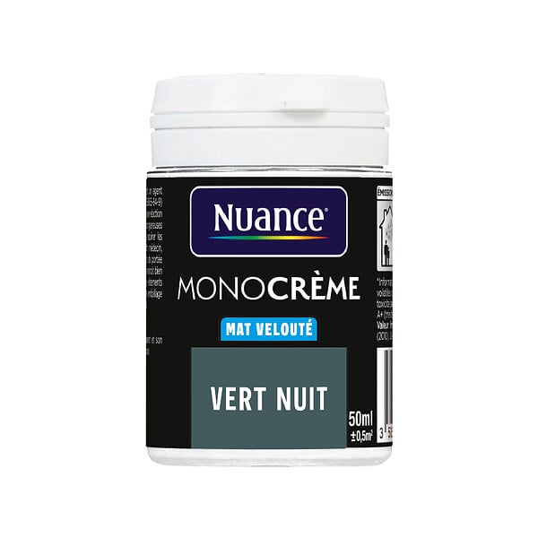 NUANCE - Testeur peinture MonoCrème - Vert nuit - Mat - 50ml - large