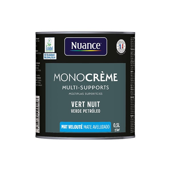 NUANCE - Peinture MonoCrème - Vert nuit - Mat - 0.5L - large