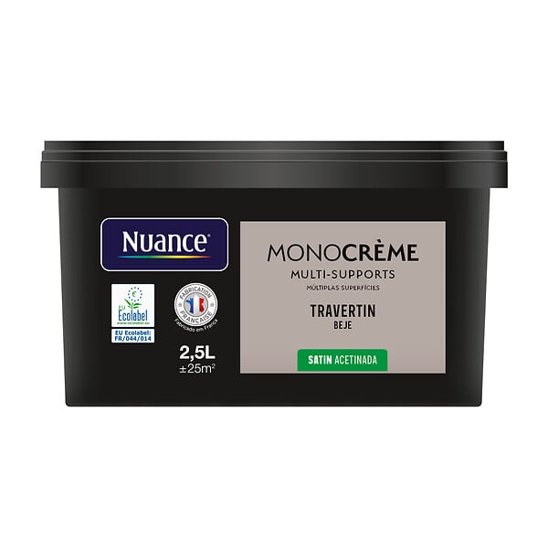 NUANCE - Peinture Monocrème - Travertin - Satin - 2,5L - large