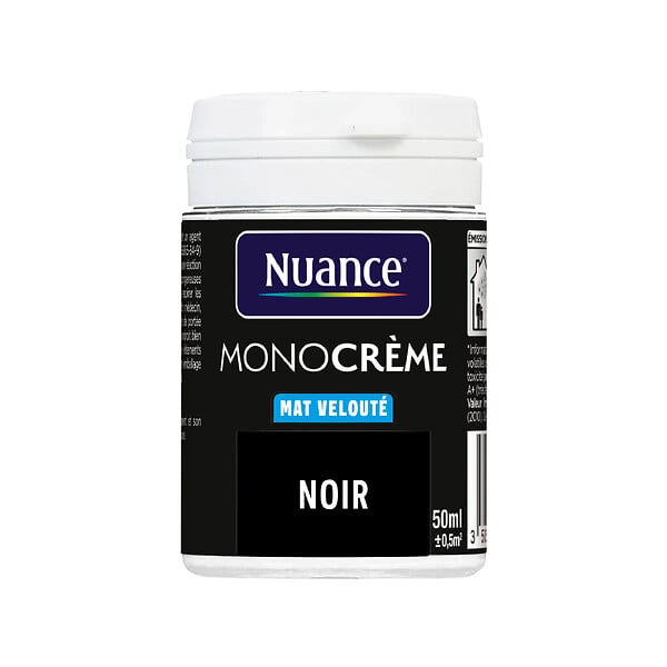 NUANCE - Testeur peinture MonoCrème - Noir - Mat - 50ml - large