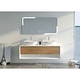DISTRIBAIN - Meuble de salle de bain SANZA 1400 Blanc et Bois Naturel - vignette