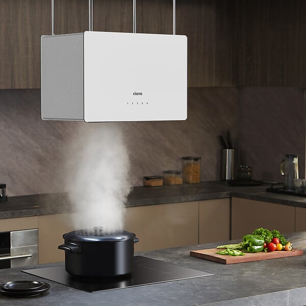 CIARRA - Hotte Ilot Connectée 48cm 700m3/h App Contrôle Booster UV Traitement Blanc CD4850S - large