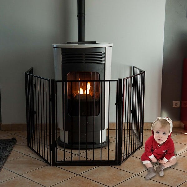 WERKAPRO - Barrière de protection en métal  5 panneaux  300cm - large